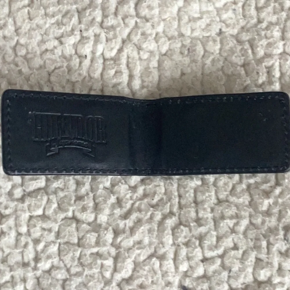 Elegant Black Leather Money Clip